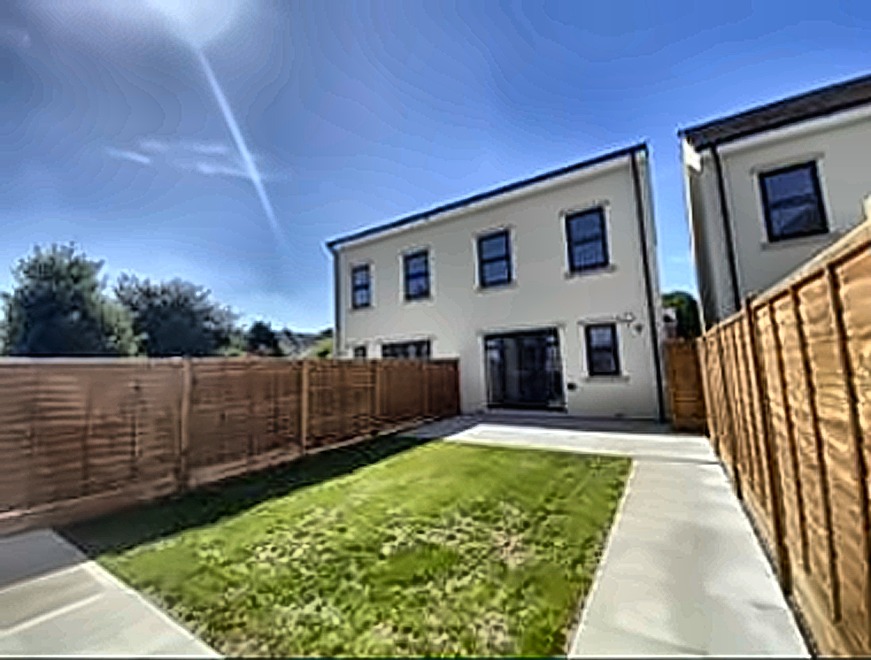 Enclosed rear garden of one of the completed homes