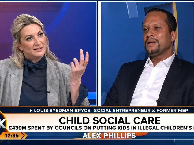 Louis Stedman-Bryce on TalkTV discussing the £439 million spent by councils placing children in illegal, unregistered homes