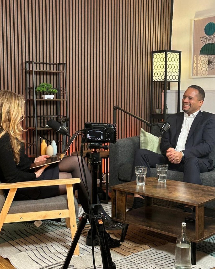 Louis Stedman-Bryce in conversation during a recorded interview.